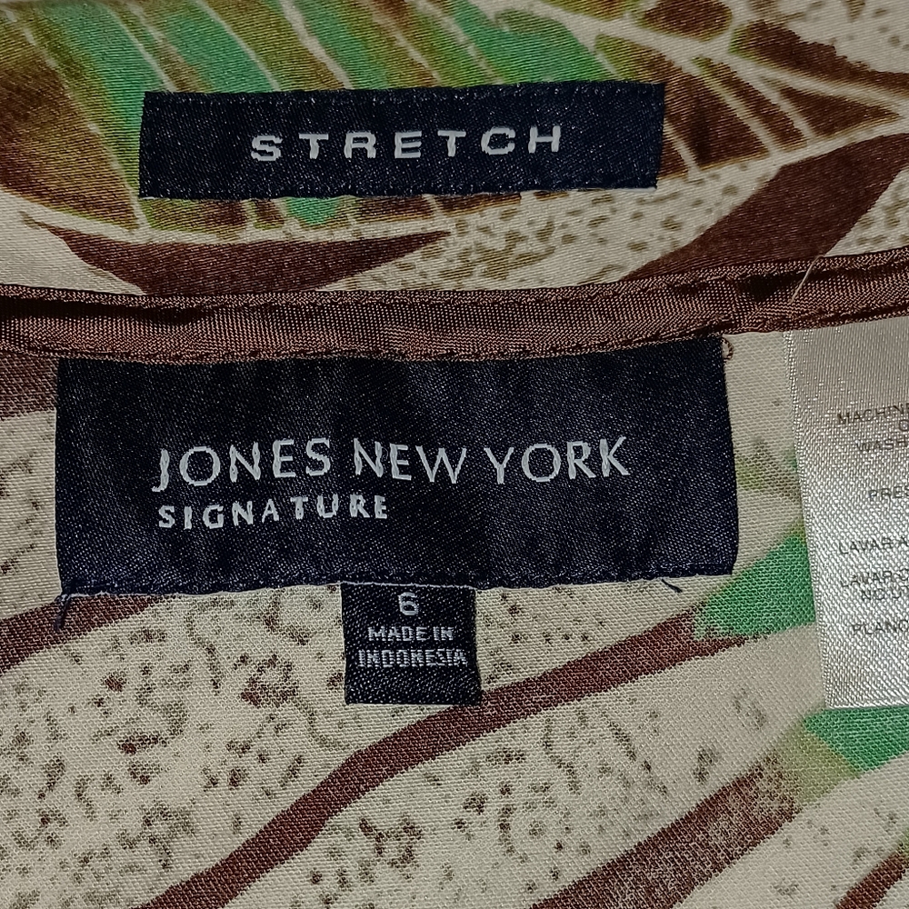Jones New York Signature Stretch Tropical Sarong Faux Wrap Skirt Women's Sz 6 - Picture 6 of 11